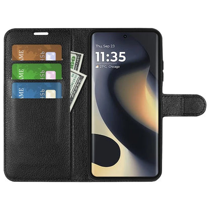 For Motorola Edge (2024) 5G Wallet Case Litchi Texture Leather Phone Cover