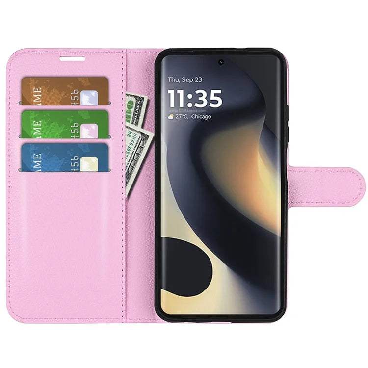 For Motorola Edge (2024) 5G Wallet Case Litchi Texture Leather Phone Cover