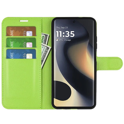 For Motorola Edge (2024) 5G Wallet Case Litchi Texture Leather Phone Cover