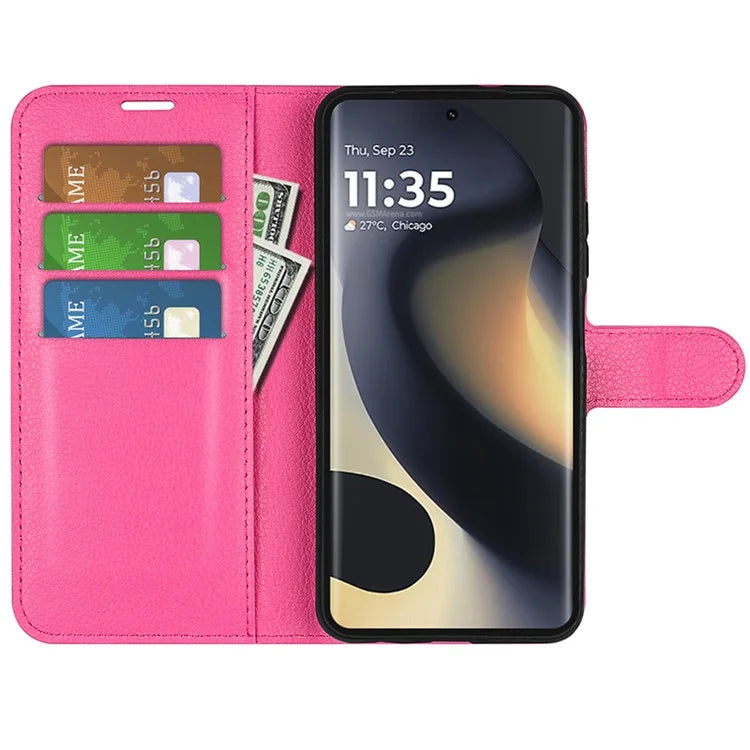 For Motorola Edge (2024) 5G Wallet Case Litchi Texture Leather Phone Cover