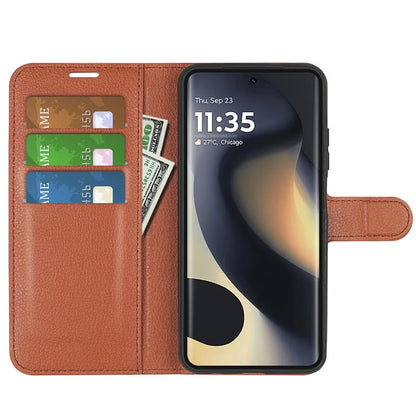 For Motorola Edge (2024) 5G Wallet Case Litchi Texture Leather Phone Cover