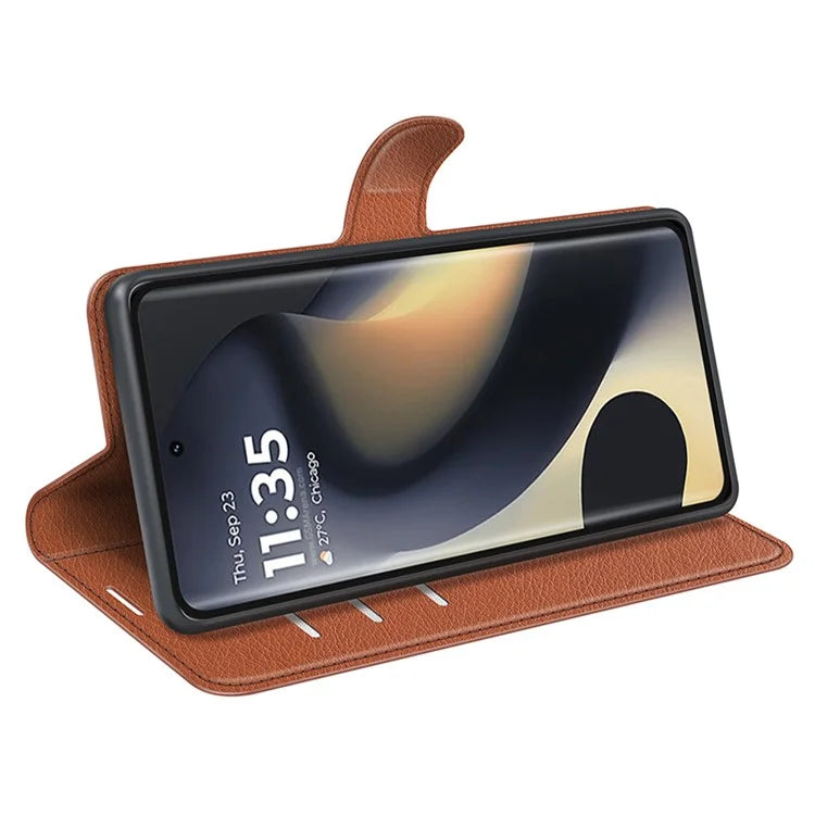 For Motorola Edge (2024) 5G Wallet Case Litchi Texture Leather Phone Cover