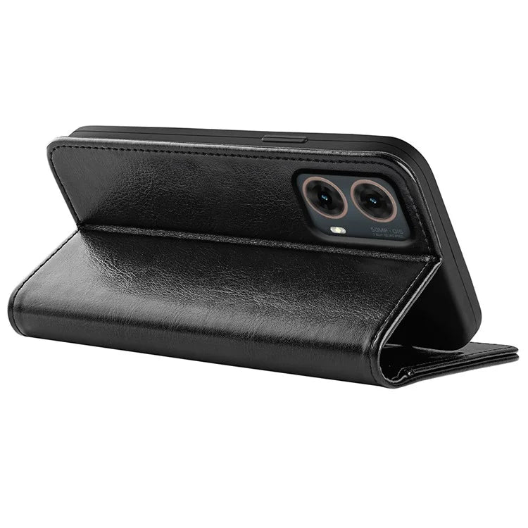 For Motorola Moto G85 5G / S50 Neo 5G Stand Case Crazy Horse Texture Leather Wallet Phone Cover