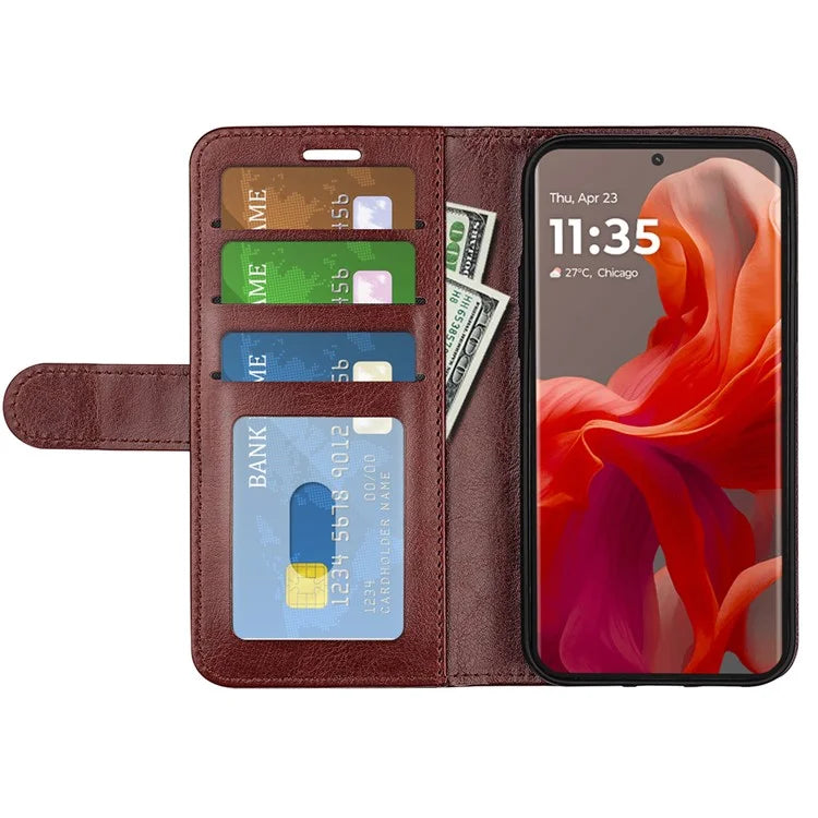 For Motorola Moto G85 5G / S50 Neo 5G Stand Case Crazy Horse Texture Leather Wallet Phone Cover
