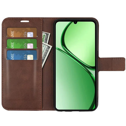 For Realme C63 4G Stand Case Calf Texture Scratch-Proof Leather Phone Cover