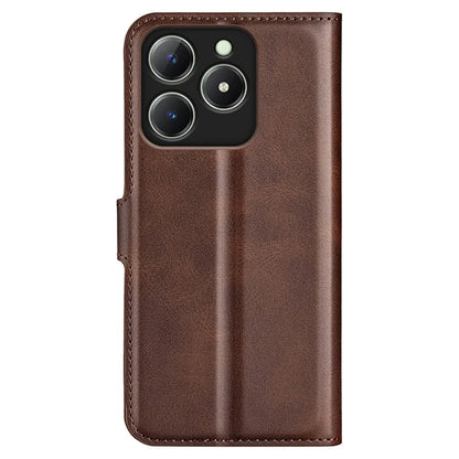 For Realme C63 4G Stand Case Calf Texture Scratch-Proof Leather Phone Cover