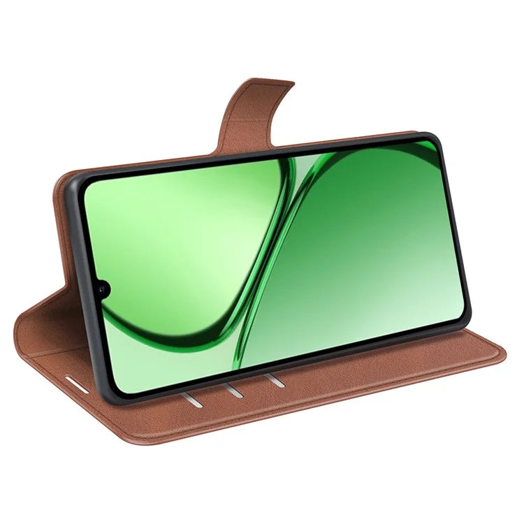 For Realme C63 4G Stand Case Calf Texture Scratch-Proof Leather Phone Cover