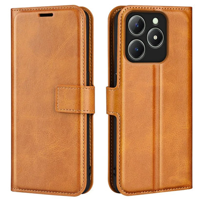 For Realme C63 4G Stand Case Calf Texture Scratch-Proof Leather Phone Cover