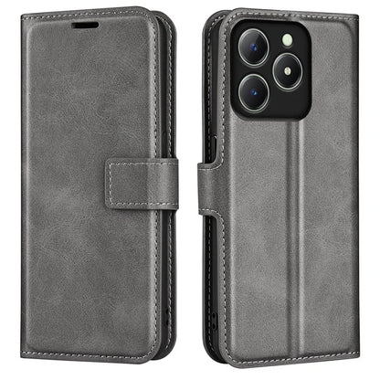 For Realme C63 4G Stand Case Calf Texture Scratch-Proof Leather Phone Cover