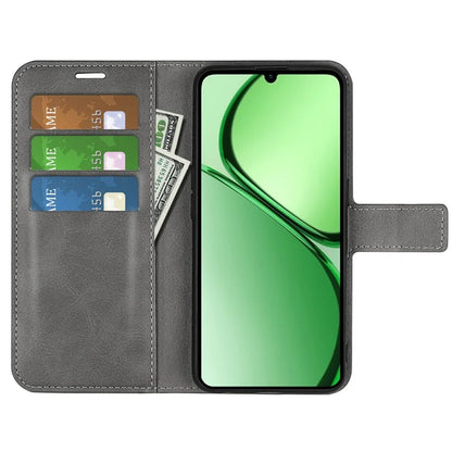 For Realme C63 4G Stand Case Calf Texture Scratch-Proof Leather Phone Cover