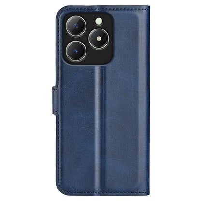 For Realme C63 4G Stand Case Calf Texture Scratch-Proof Leather Phone Cover