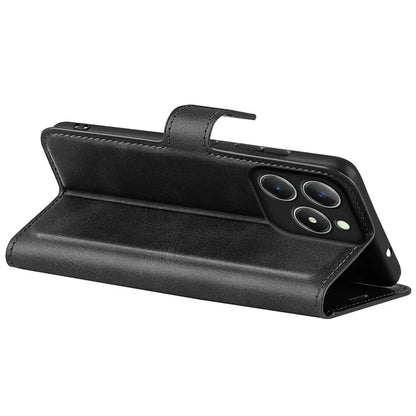 For Realme C63 4G Stand Case Calf Texture Scratch-Proof Leather Phone Cover
