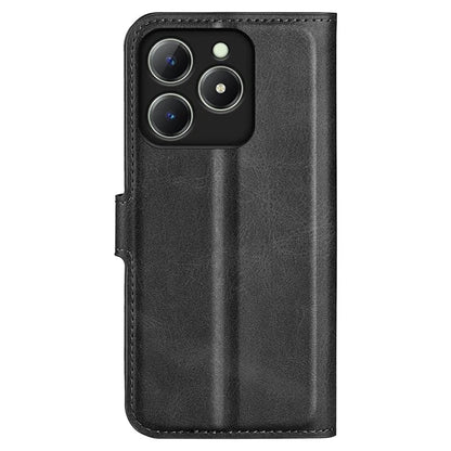 For Realme C63 4G Stand Case Calf Texture Scratch-Proof Leather Phone Cover