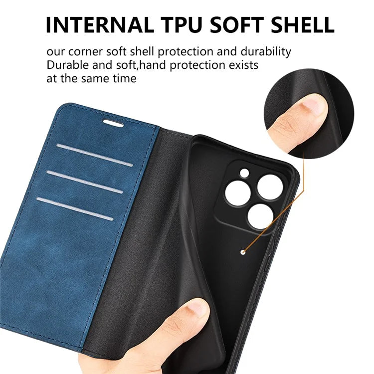 For Realme C63 4G Protective Case Skin-Touch Leather Wallet Phone Cover