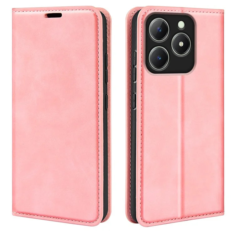 For Realme C63 4G Protective Case Skin-Touch Leather Wallet Phone Cover