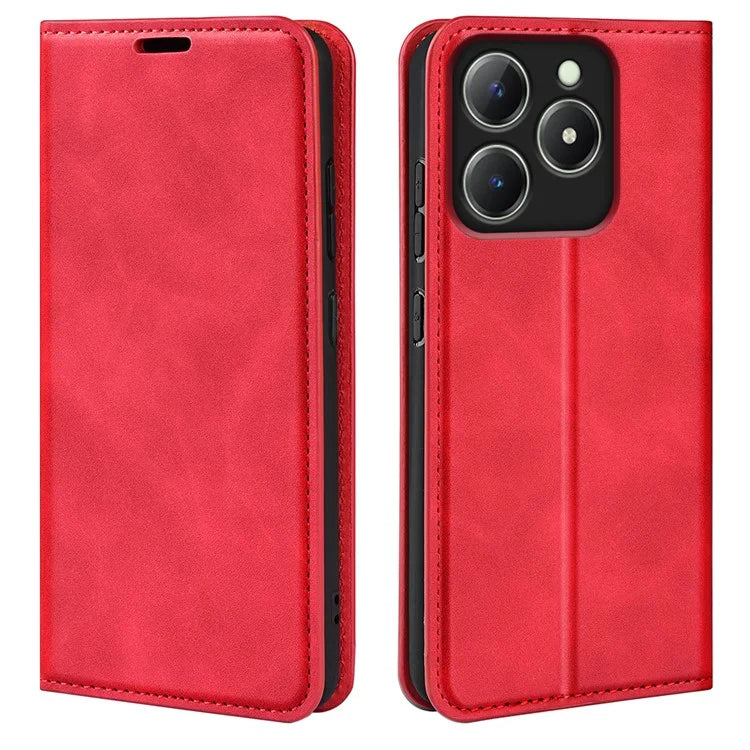 For Realme C63 4G Protective Case Skin-Touch Leather Wallet Phone Cover