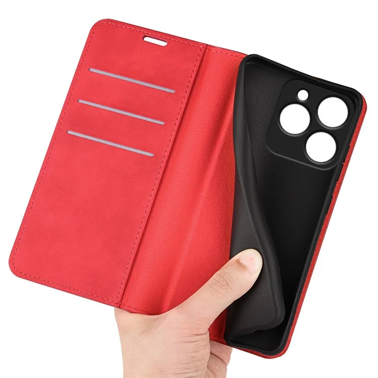 For Realme C63 4G Protective Case Skin-Touch Leather Wallet Phone Cover