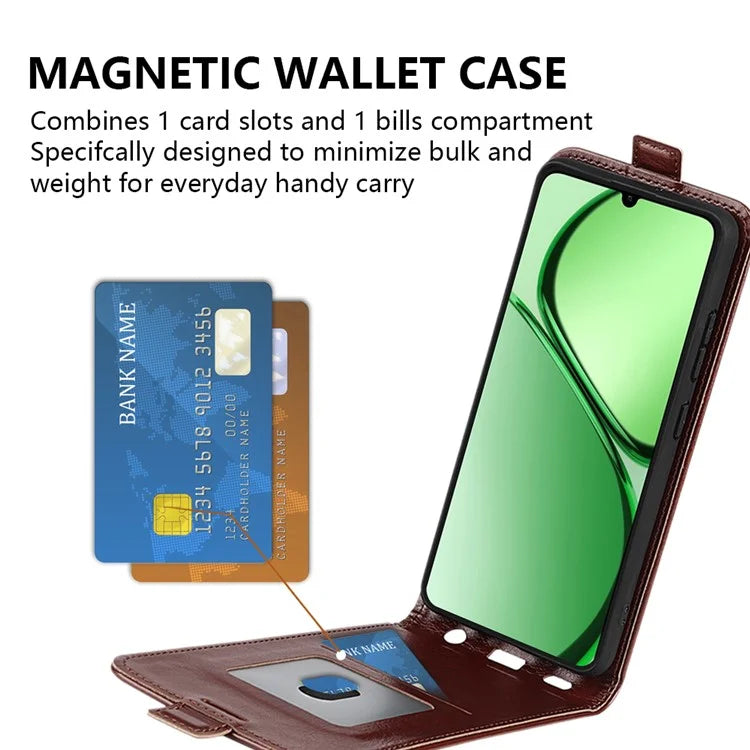 For Realme C63 4G Shockproof Case Vertical Flip Card Slots Leather Phone Cover