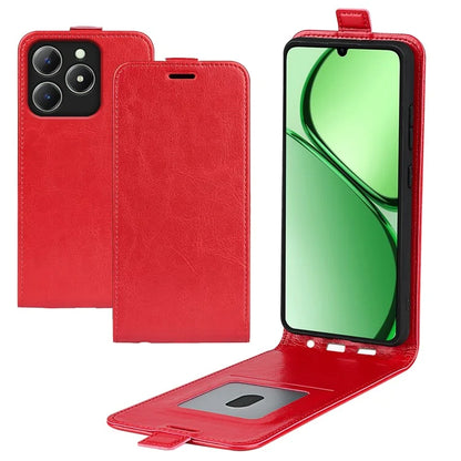 For Realme C63 4G Shockproof Case Vertical Flip Card Slots Leather Phone Cover