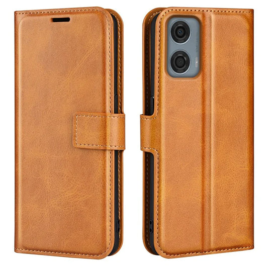 For Motorola Moto G24 Power Stand Case Scratch-Proof Calf Texture Leather Phone Cover
