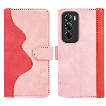 For Oppo Reno12 Pro 5G (Global) Wallet Phone Case Splicing Color Leather Flip Cover