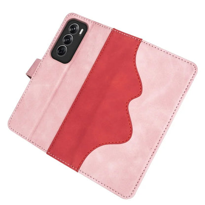 For Oppo Reno12 Pro 5G (Global) Wallet Phone Case Splicing Color Leather Flip Cover