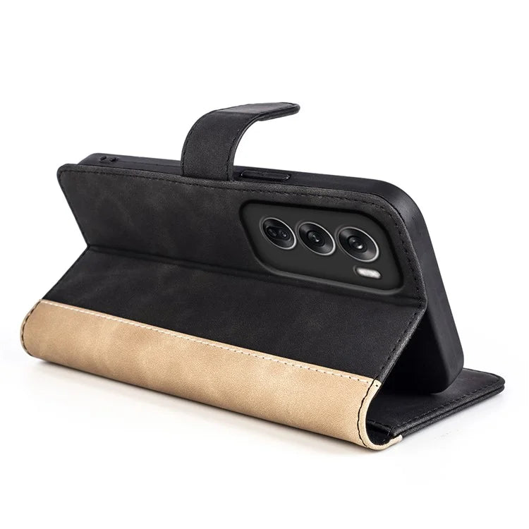 For Oppo Reno12 Pro 5G (Global) Wallet Phone Case Splicing Color Leather Flip Cover