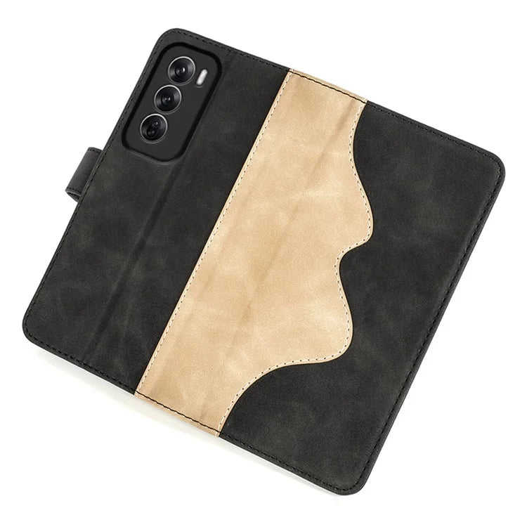 For Oppo Reno12 Pro 5G (Global) Wallet Phone Case Splicing Color Leather Flip Cover