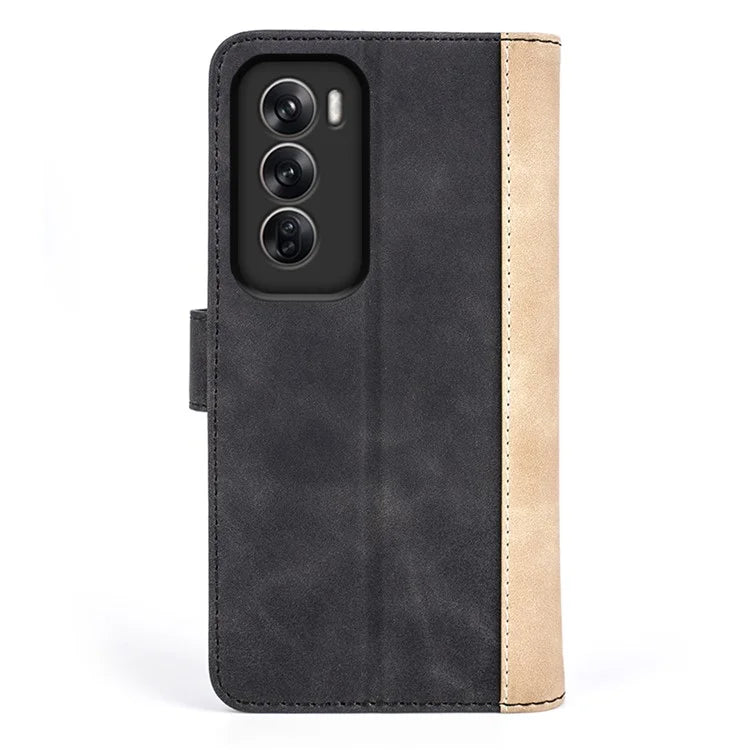 For Oppo Reno12 Pro 5G (Global) Wallet Phone Case Splicing Color Leather Flip Cover