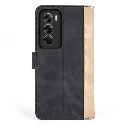 For Oppo Reno12 Pro 5G (Global) Wallet Phone Case Splicing Color Leather Flip Cover