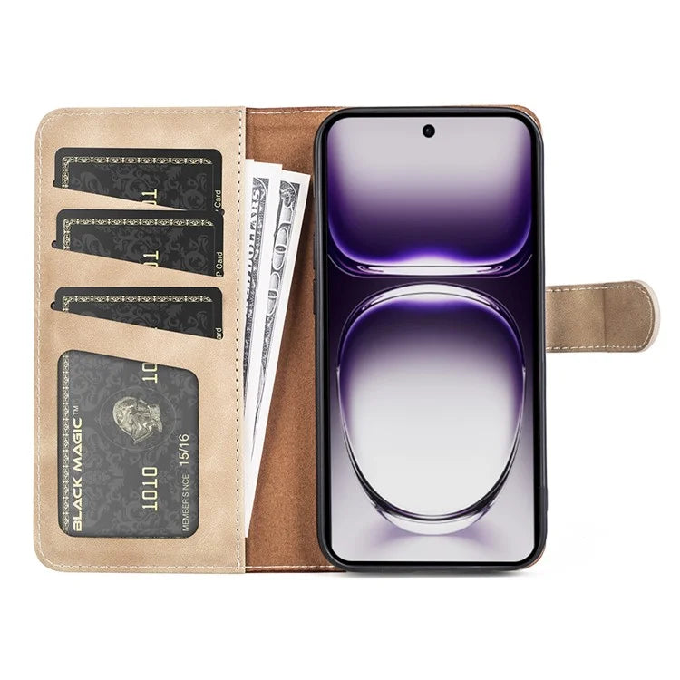 For Oppo Reno12 Pro 5G (Global) Wallet Phone Case Splicing Color Leather Flip Cover