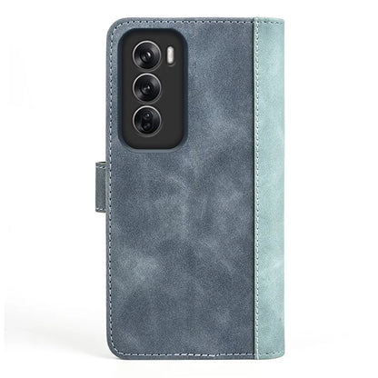 For Oppo Reno12 Pro 5G (Global) Wallet Phone Case Splicing Color Leather Flip Cover