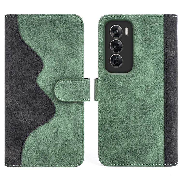For Oppo Reno12 Pro 5G (Global) Wallet Phone Case Splicing Color Leather Flip Cover