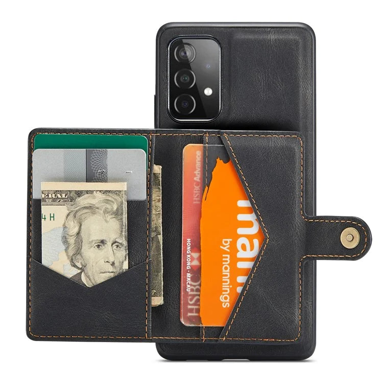 JEEHOOD J01 For Samsung Galaxy A33 5G Case Magnetic Detachabl Leather Back Cover Card Holder Pocket