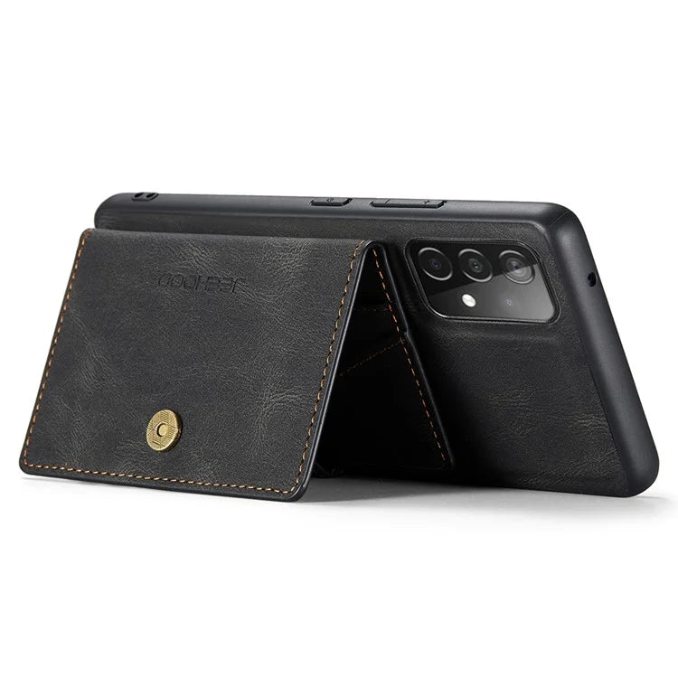 JEEHOOD J01 For Samsung Galaxy A33 5G Case Magnetic Detachabl Leather Back Cover Card Holder Pocket