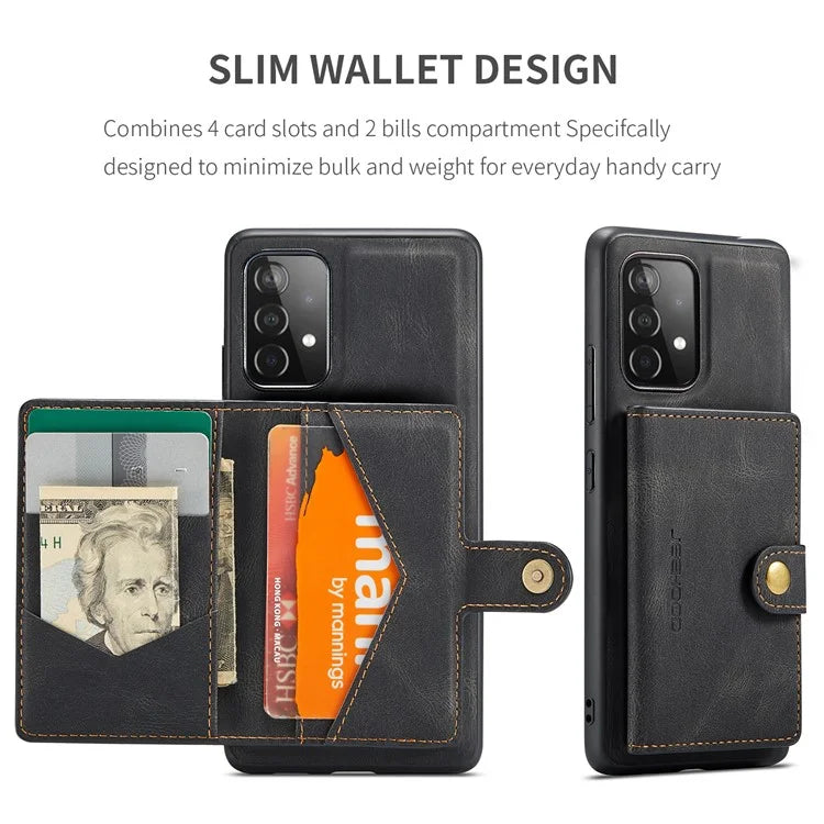JEEHOOD J01 For Samsung Galaxy A33 5G Case Magnetic Detachabl Leather Back Cover Card Holder Pocket