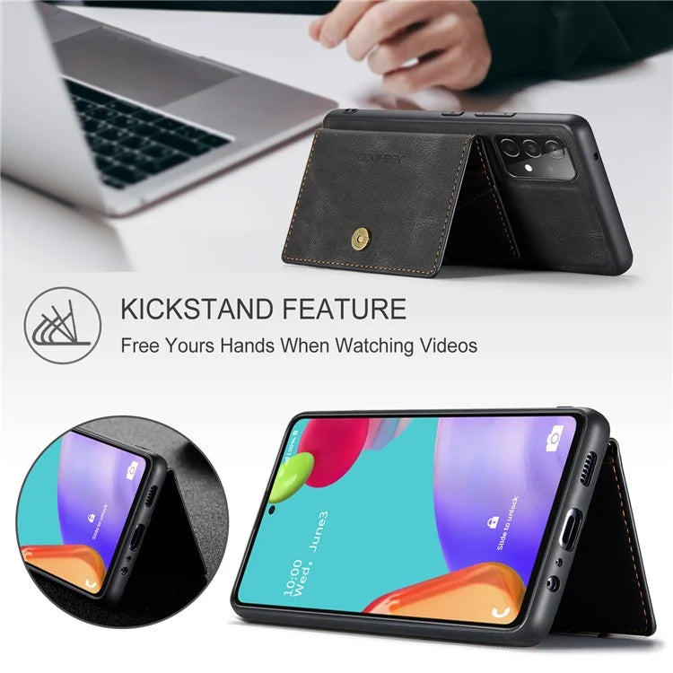 JEEHOOD J01 For Samsung Galaxy A33 5G Case Magnetic Detachabl Leather Back Cover Card Holder Pocket