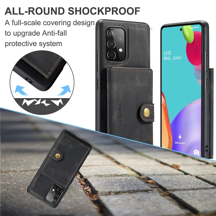 JEEHOOD J01 For Samsung Galaxy A33 5G Case Magnetic Detachabl Leather Back Cover Card Holder Pocket