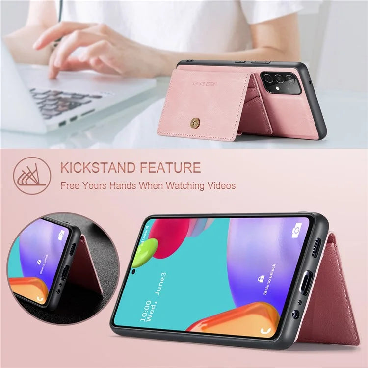 JEEHOOD J01 For Samsung Galaxy A33 5G Case Magnetic Detachabl Leather Back Cover Card Holder Pocket