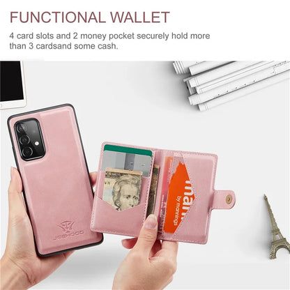 JEEHOOD J01 For Samsung Galaxy A33 5G Case Magnetic Detachabl Leather Back Cover Card Holder Pocket