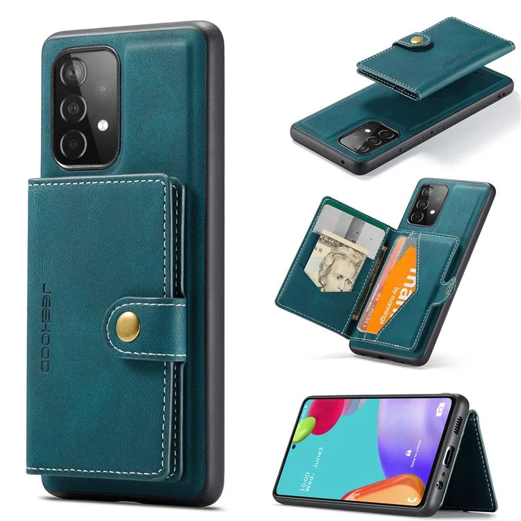 JEEHOOD J01 For Samsung Galaxy A33 5G Case Magnetic Detachabl Leather Back Cover Card Holder Pocket
