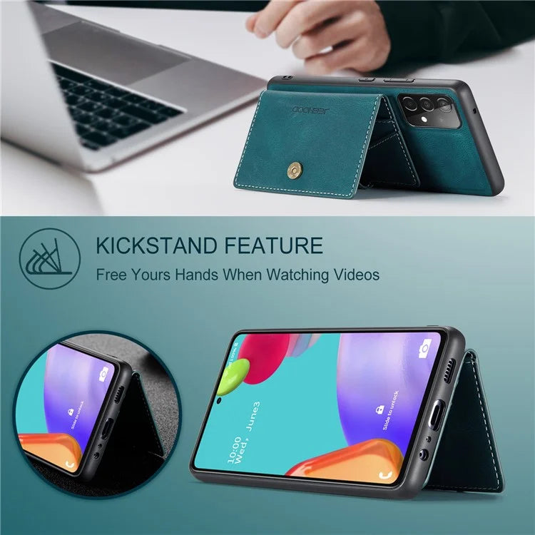 JEEHOOD J01 For Samsung Galaxy A33 5G Case Magnetic Detachabl Leather Back Cover Card Holder Pocket