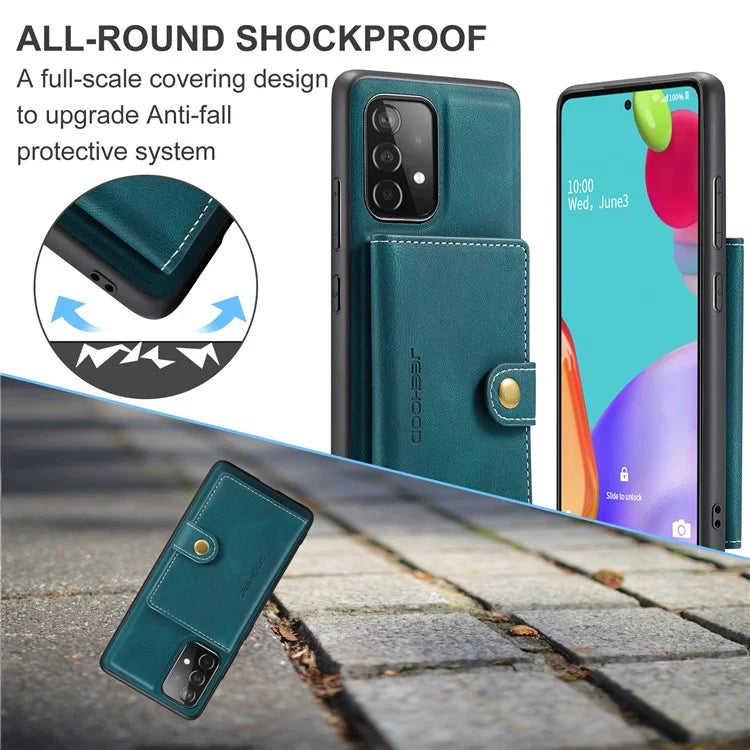 JEEHOOD J01 For Samsung Galaxy A33 5G Case Magnetic Detachabl Leather Back Cover Card Holder Pocket