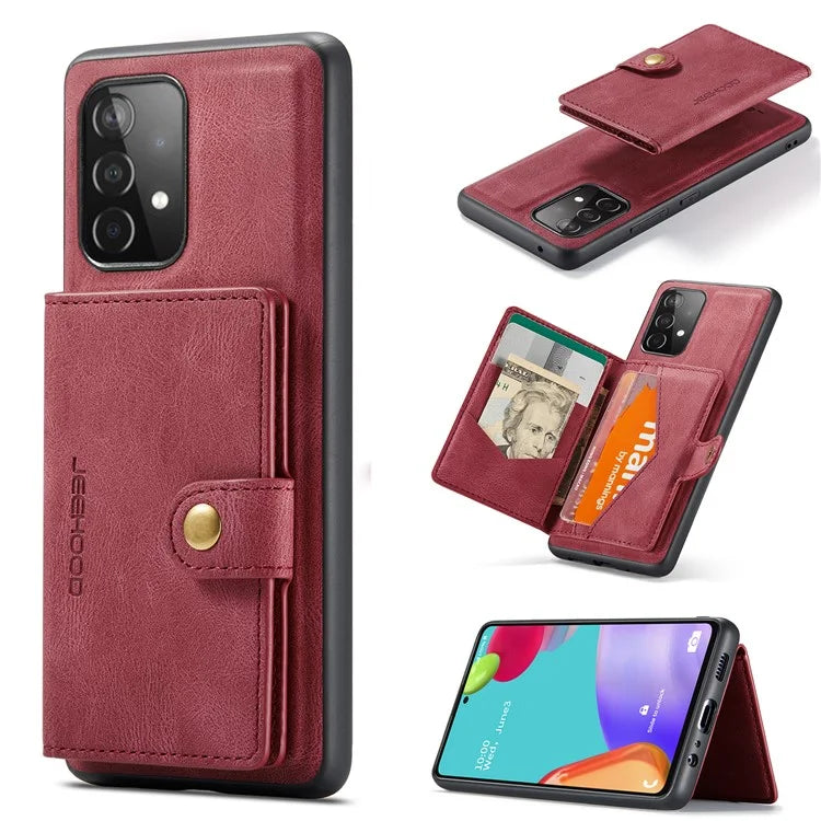 JEEHOOD J01 For Samsung Galaxy A33 5G Case Magnetic Detachabl Leather Back Cover Card Holder Pocket
