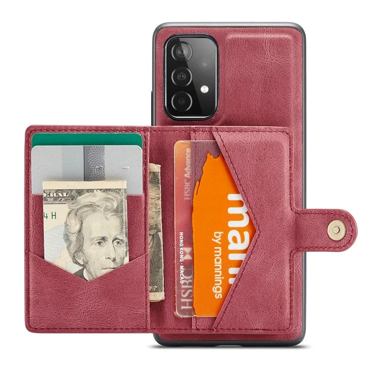 JEEHOOD J01 For Samsung Galaxy A33 5G Case Magnetic Detachabl Leather Back Cover Card Holder Pocket