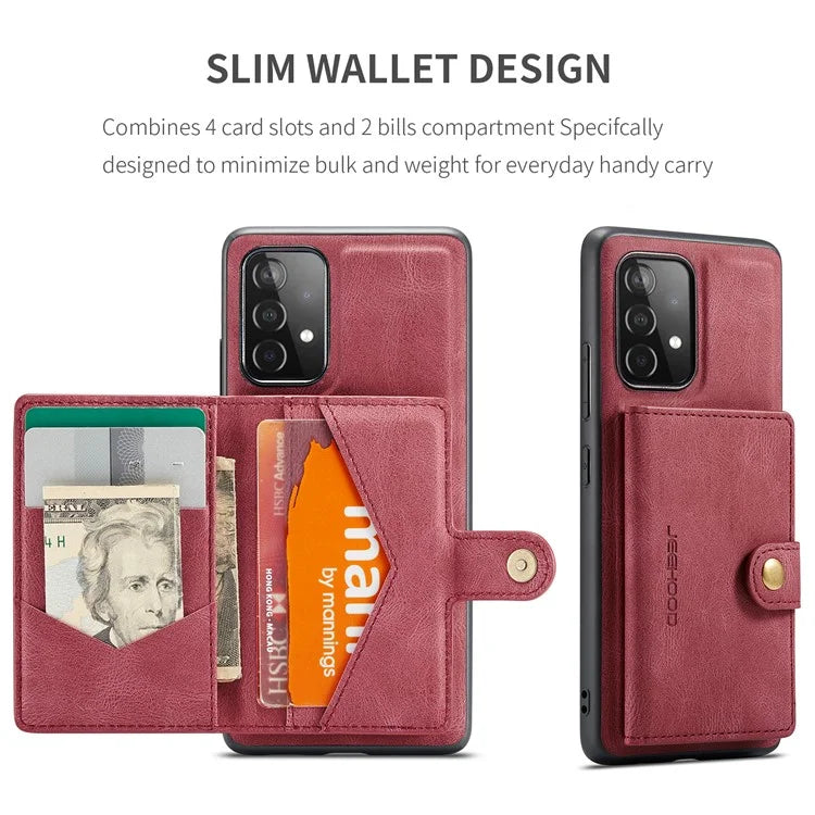 JEEHOOD J01 For Samsung Galaxy A33 5G Case Magnetic Detachabl Leather Back Cover Card Holder Pocket