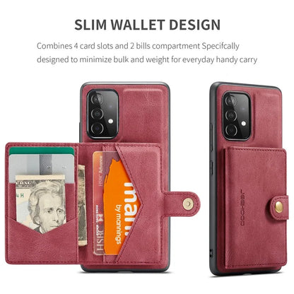 JEEHOOD J01 For Samsung Galaxy A33 5G Case Magnetic Detachabl Leather Back Cover Card Holder Pocket