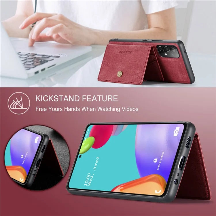 JEEHOOD J01 For Samsung Galaxy A33 5G Case Magnetic Detachabl Leather Back Cover Card Holder Pocket
