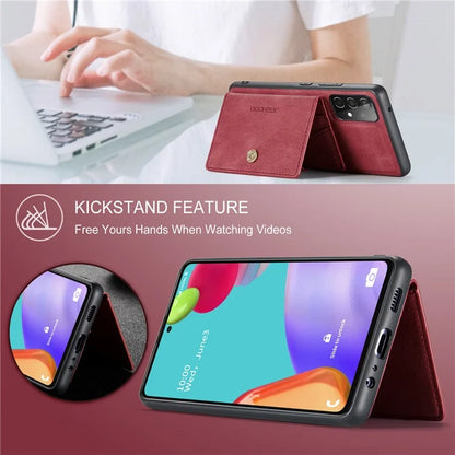 JEEHOOD J01 For Samsung Galaxy A33 5G Case Magnetic Detachabl Leather Back Cover Card Holder Pocket