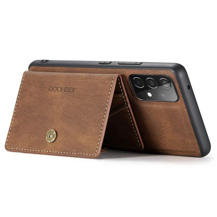 JEEHOOD J01 For Samsung Galaxy A33 5G Case Magnetic Detachabl Leather Back Cover Card Holder Pocket